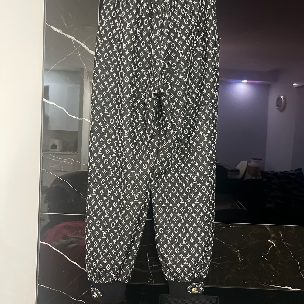 Louis Vuitton Black and White Patterned Trousers